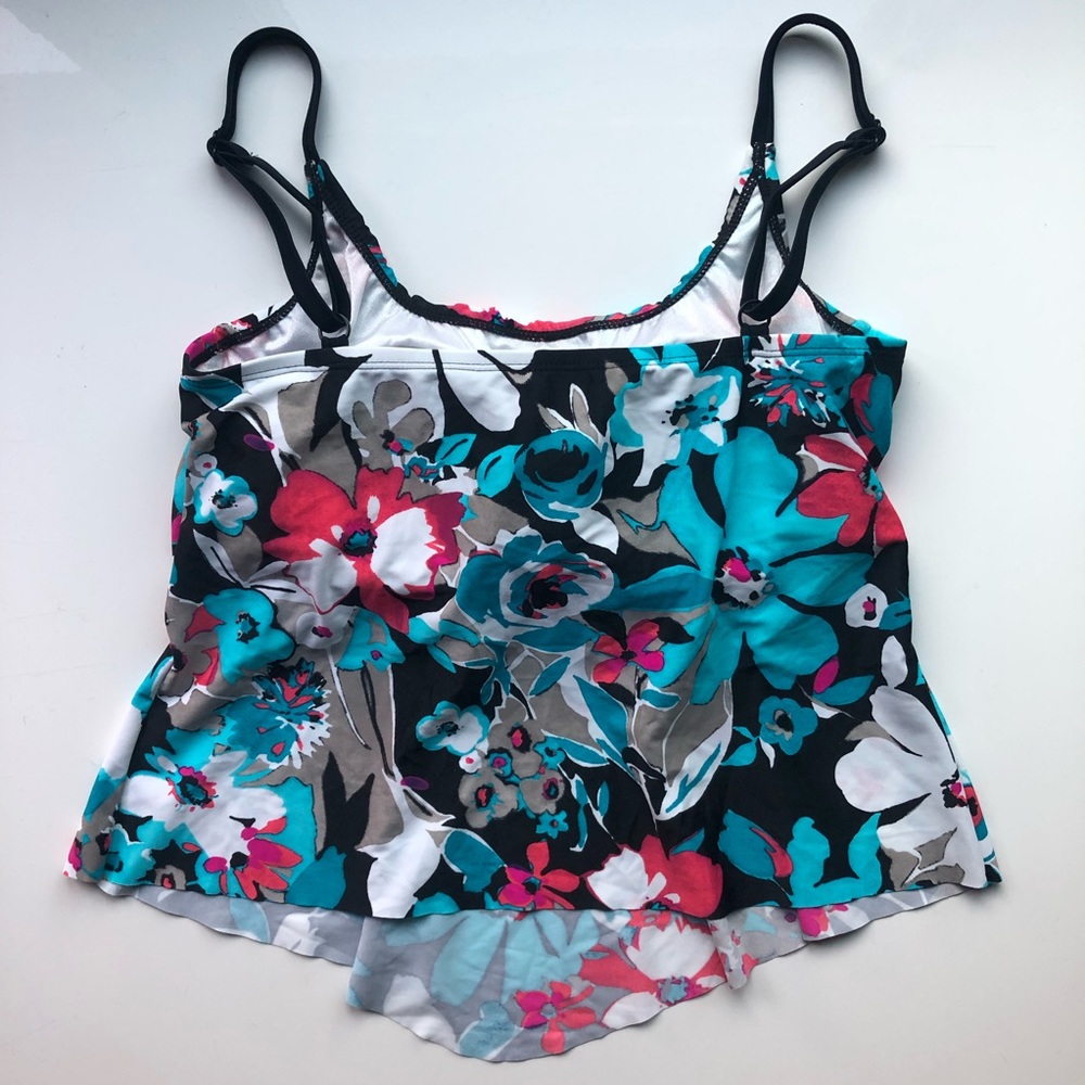 NEW Maxine of Hollywood Women’s swim top in blue/black -size 10 - Picture 2 of 10